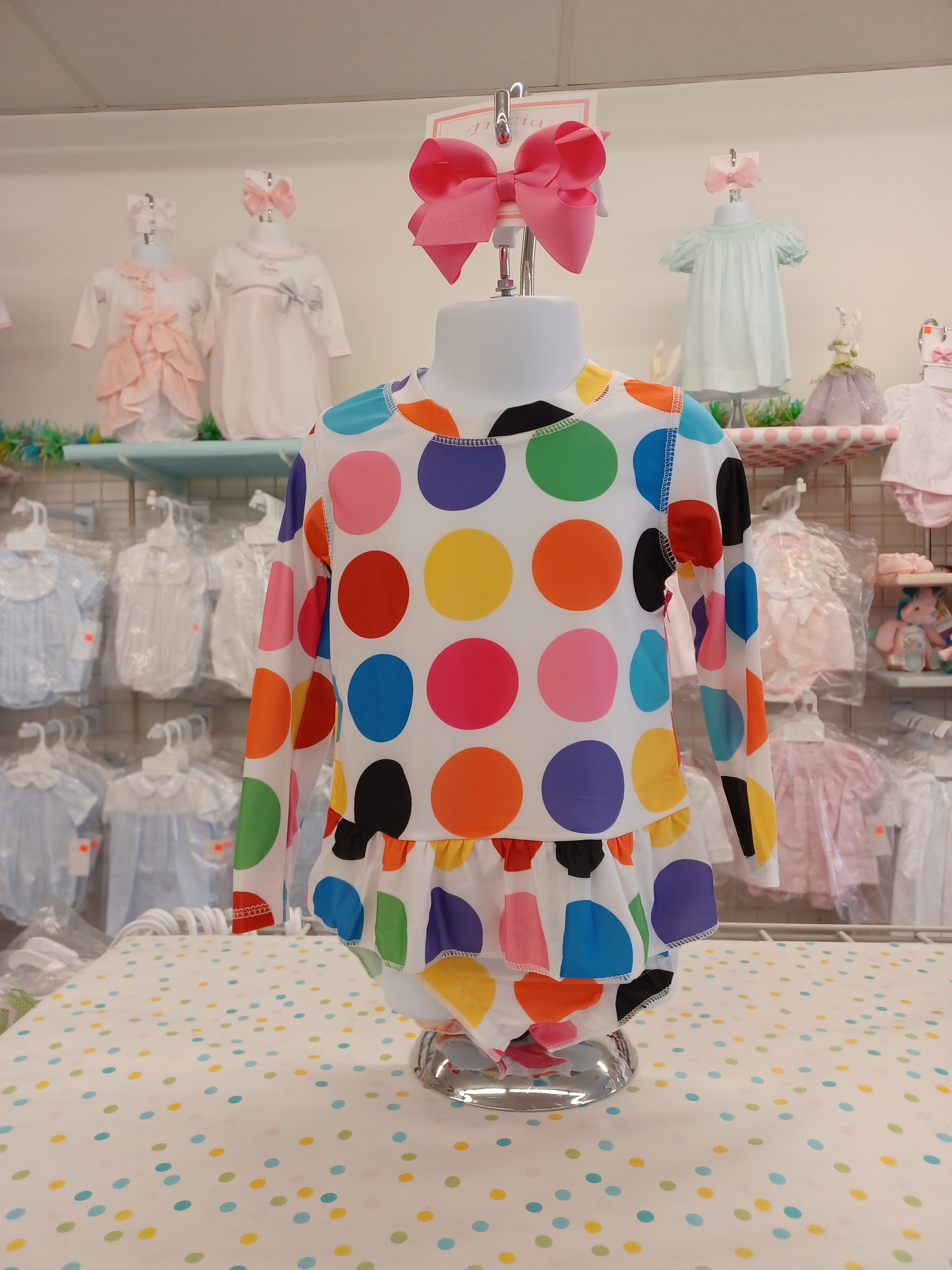 Girls Swimsuit With Dots